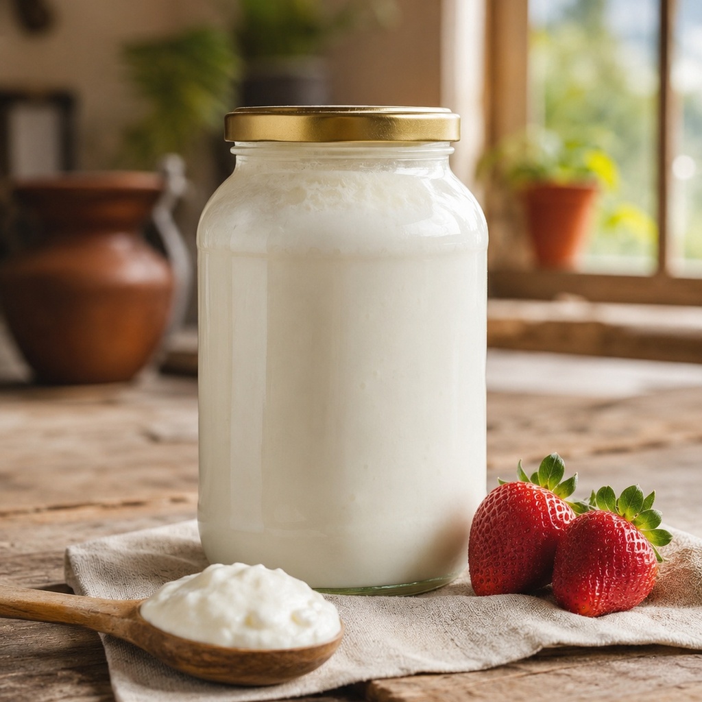 Yogurt Griego Campesino — Frasco de Vidrio 1 L