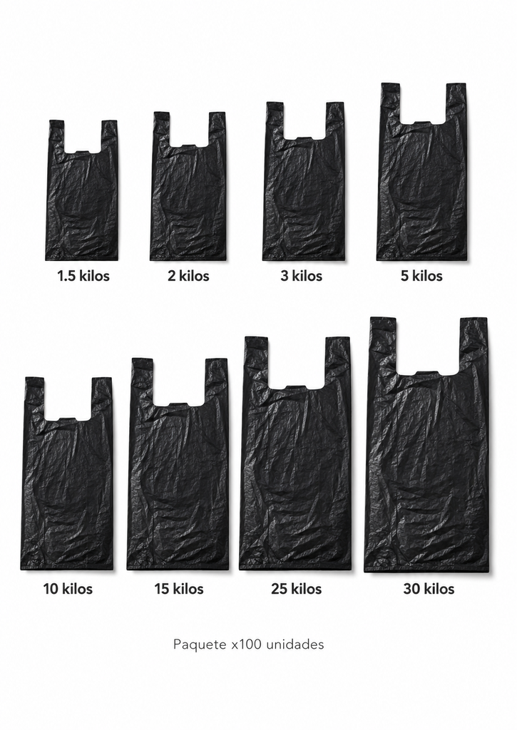 Bolsa Negra de Basura — Paquete ×100 (1.5 kilos)